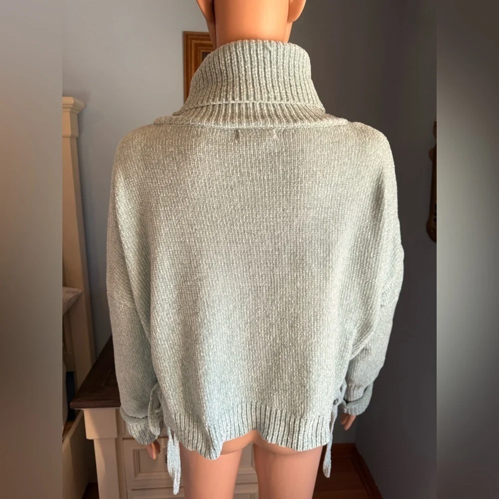 Blush & Bloom Chenille Cowl Neck Women’s Sweater XL Mint Green Oversized Soft